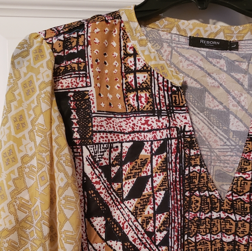 Mixed Pattern Blouse - image 3